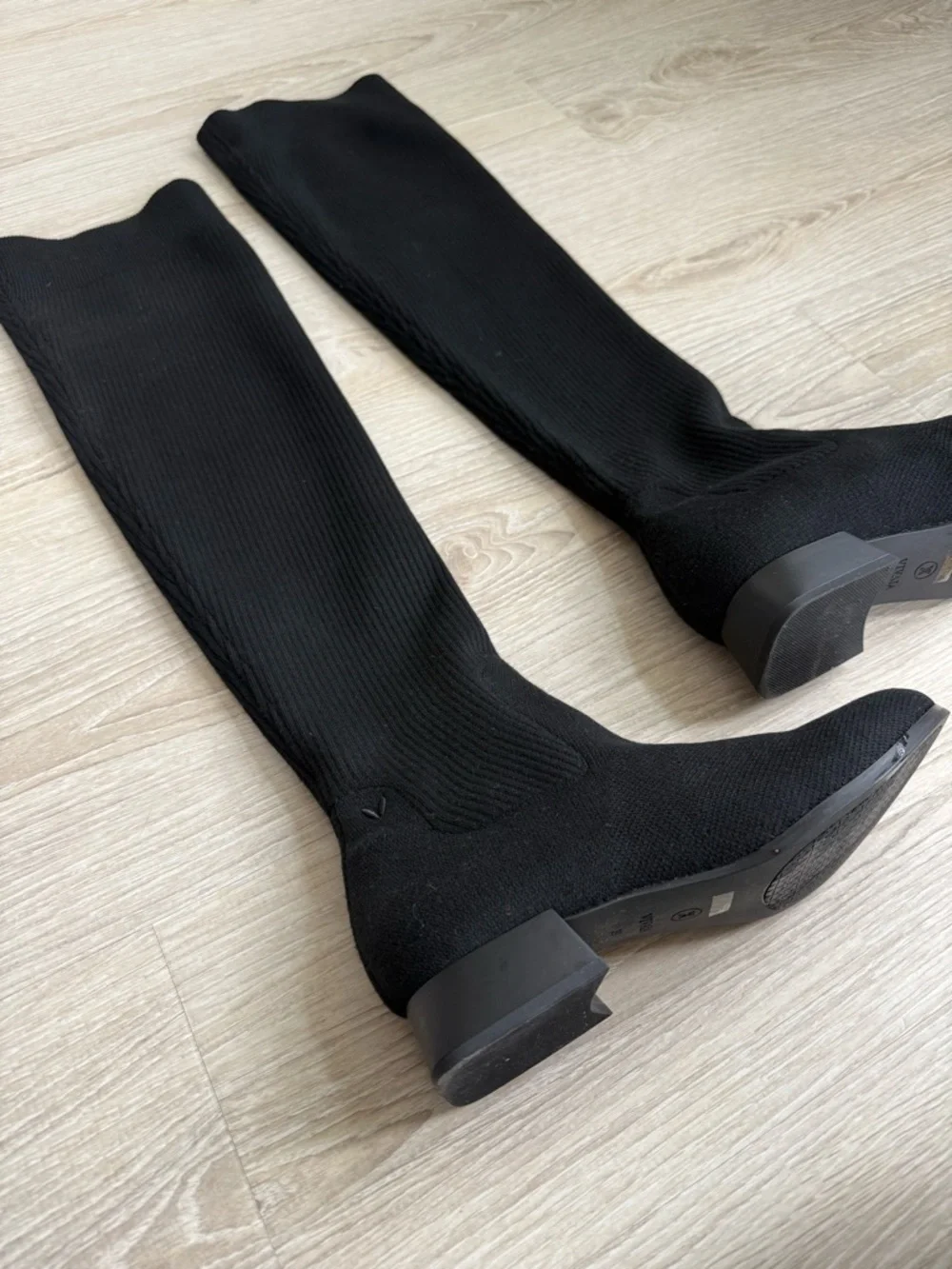 Women’s Over-the-Knee Stretch Knit Boots — Black